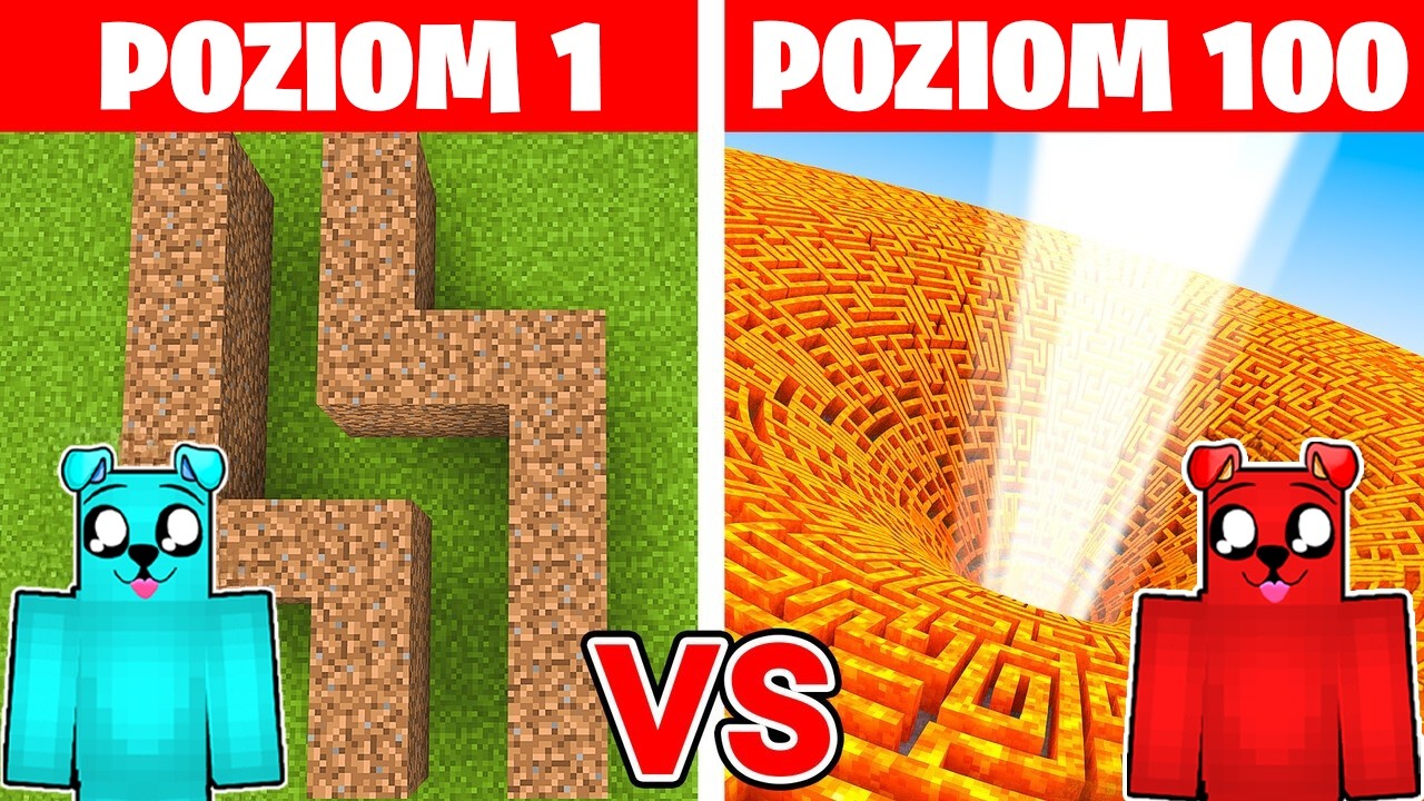 POZIOM 1 vs POZIOM 100 LABIRYNT w Minecraft!