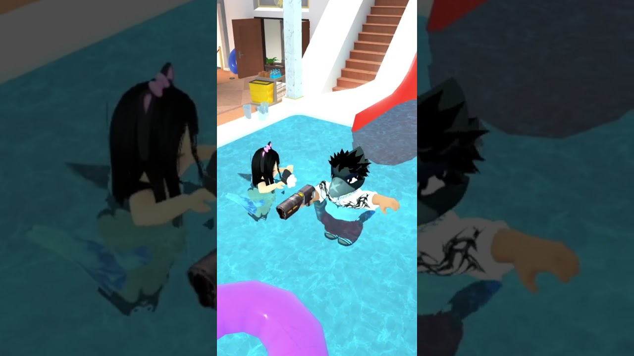 TROLLEI MINHA NAMORADA NA PISCINA DO MURDER MYSTERY! 🔫🤣 #roblox #shorts 