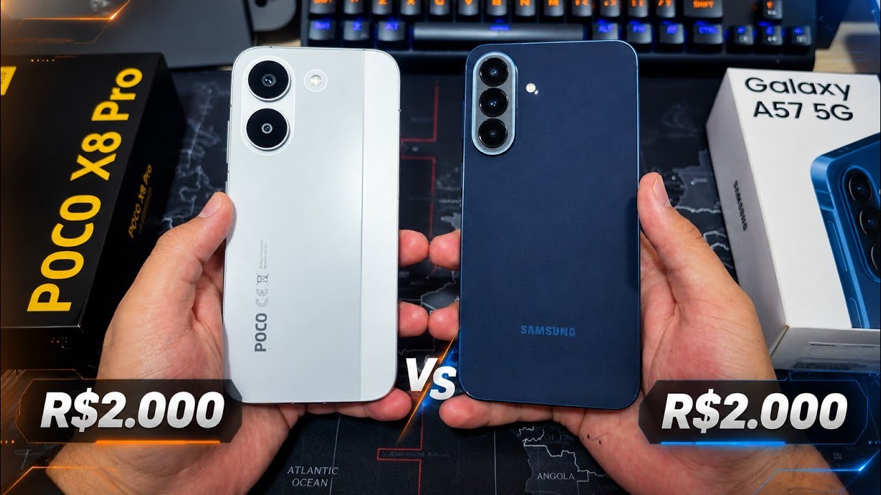 R$2.000! POCO X8 PRO OU GALAXY A57 5G: QUAL ESCOLHER? 