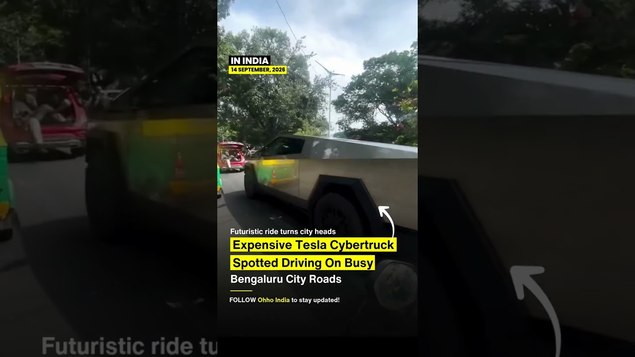 Peak Bengaluru! Expensive Tesla Cybertruck Spotted on Busy City Roads 🚘⚡ #shorts #youtubeshorts