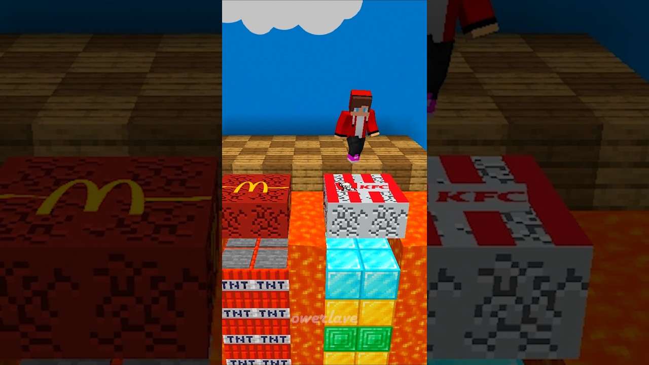 Which Blocks Will SAVE Me? McDonald's vs KFC! #minecraft