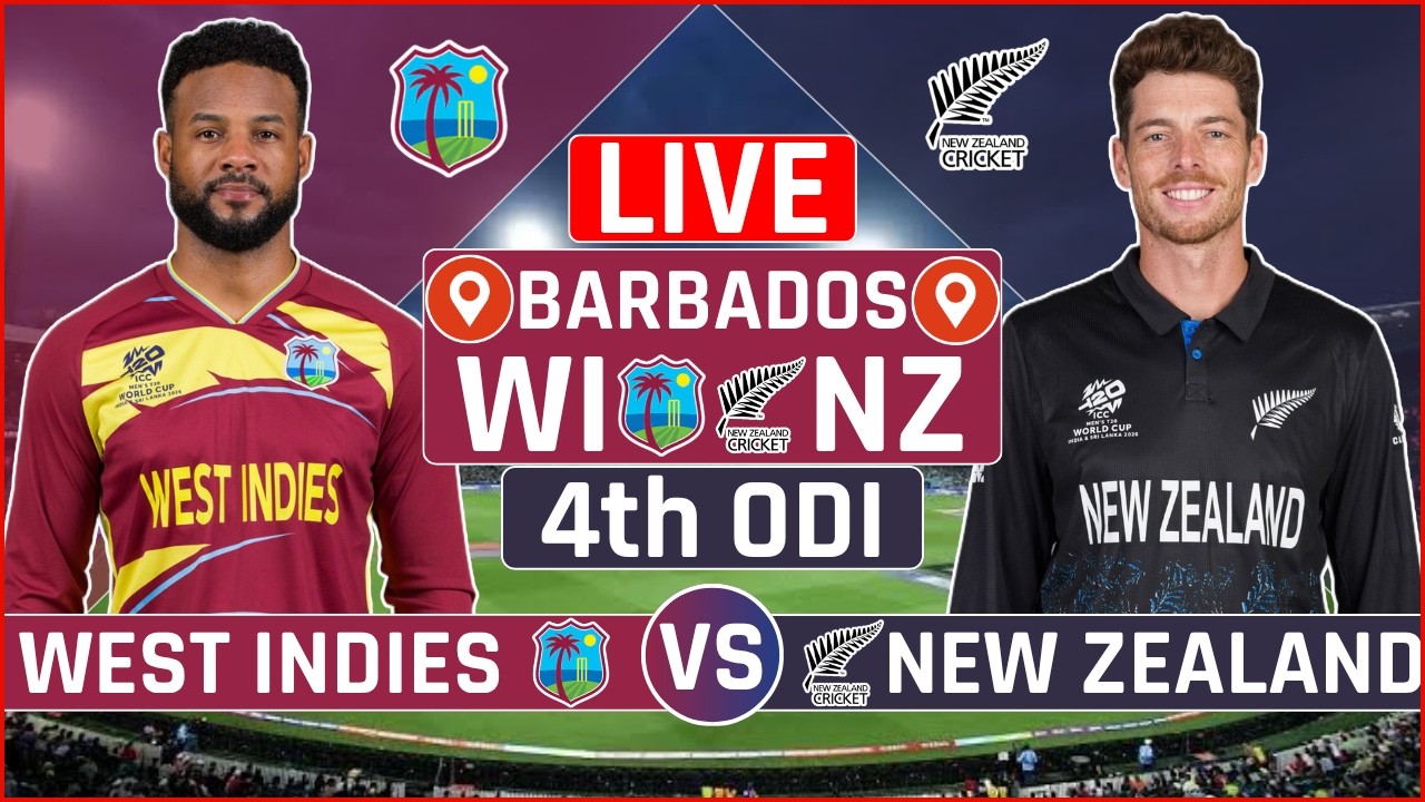 West Indies vs New Zealand 4th ODI Live Score | WI vs NZ 4th ODI Live Audio Commentary