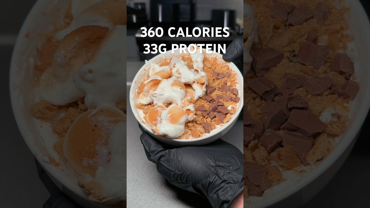 360cal | 33g P | S’MORES BOWL🥣 #recipe #dessert #sweet #healthy #diet #gym #weightloss