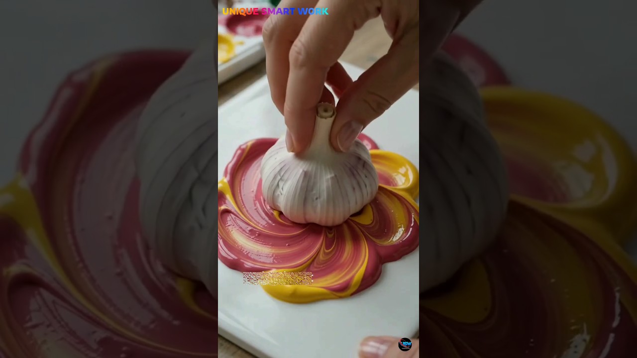 Garlic 🧄 Flower print #shorts #youtubeshorts #experiment #trendingshorts #shorts