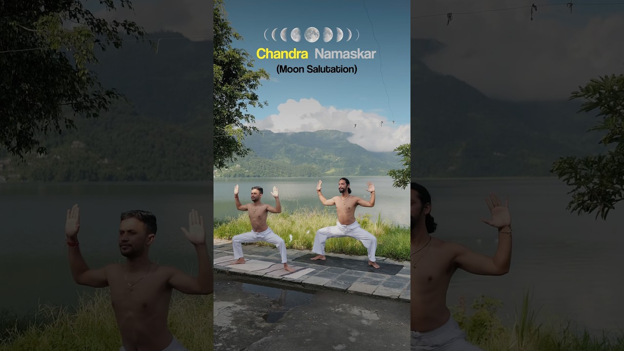Chandra Namaskar 🌙 #yoga #meditation #shorts  #fitness  #yojtubeshorts