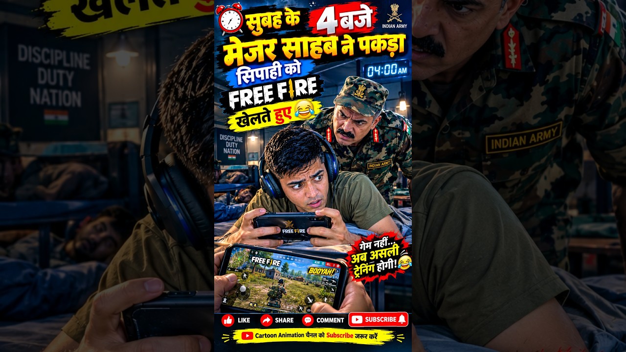 सुबह के 4:00 मेजर साहब ने पकड़ा सिपाही को Feer Fire खेलते हुए 😱 #viral #army #indianarmy #armycomedy