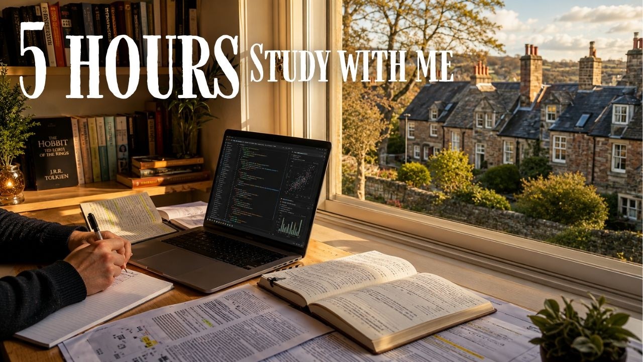 5 HOUR STUDY WITH ME in SCOTLAND | Deep Focus with Me 🌧️ Bird Sounds, No Music, Pomodoro 50/10