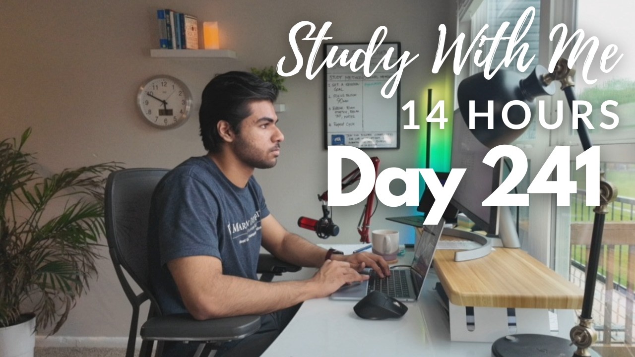 14 Hour Live Study With Me|Medical Student|90/10 Pomodoro 🍅| Rain Sounds🌧️|Day 241