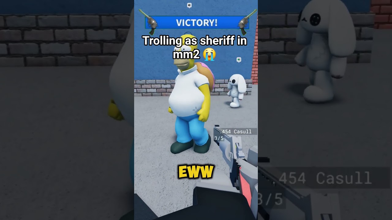 trolling as sheriff in mm2 #roblox #funny #memes #gaming #trolling #troll