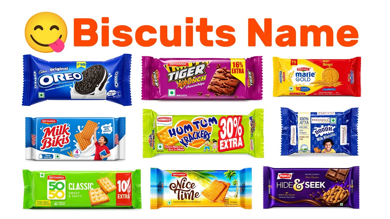 Learn Biscuit Names in English & Hindi with Pictures | बिस्किट के नाम | Mantu Study Class