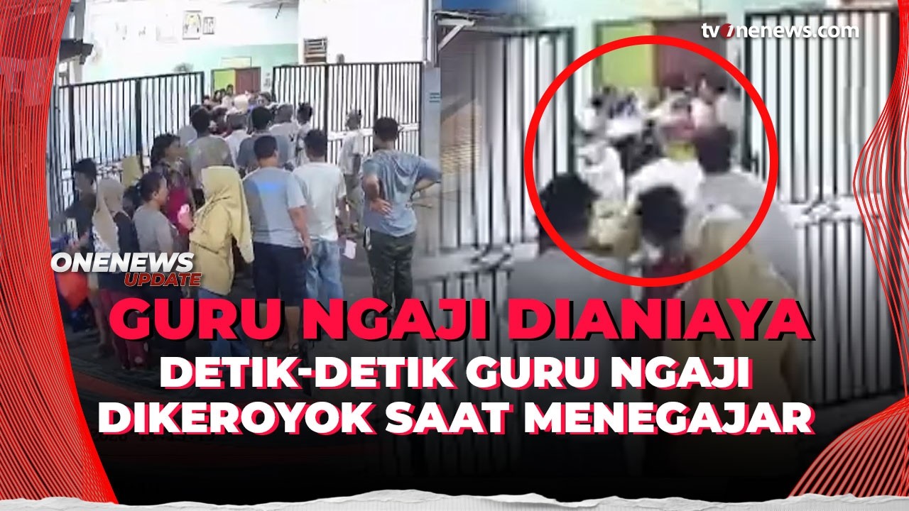 Guru Ngaji Dikeroyok Saat Mengajar, Sejumlah Pelaku Panjat Pagar | OneNews Update