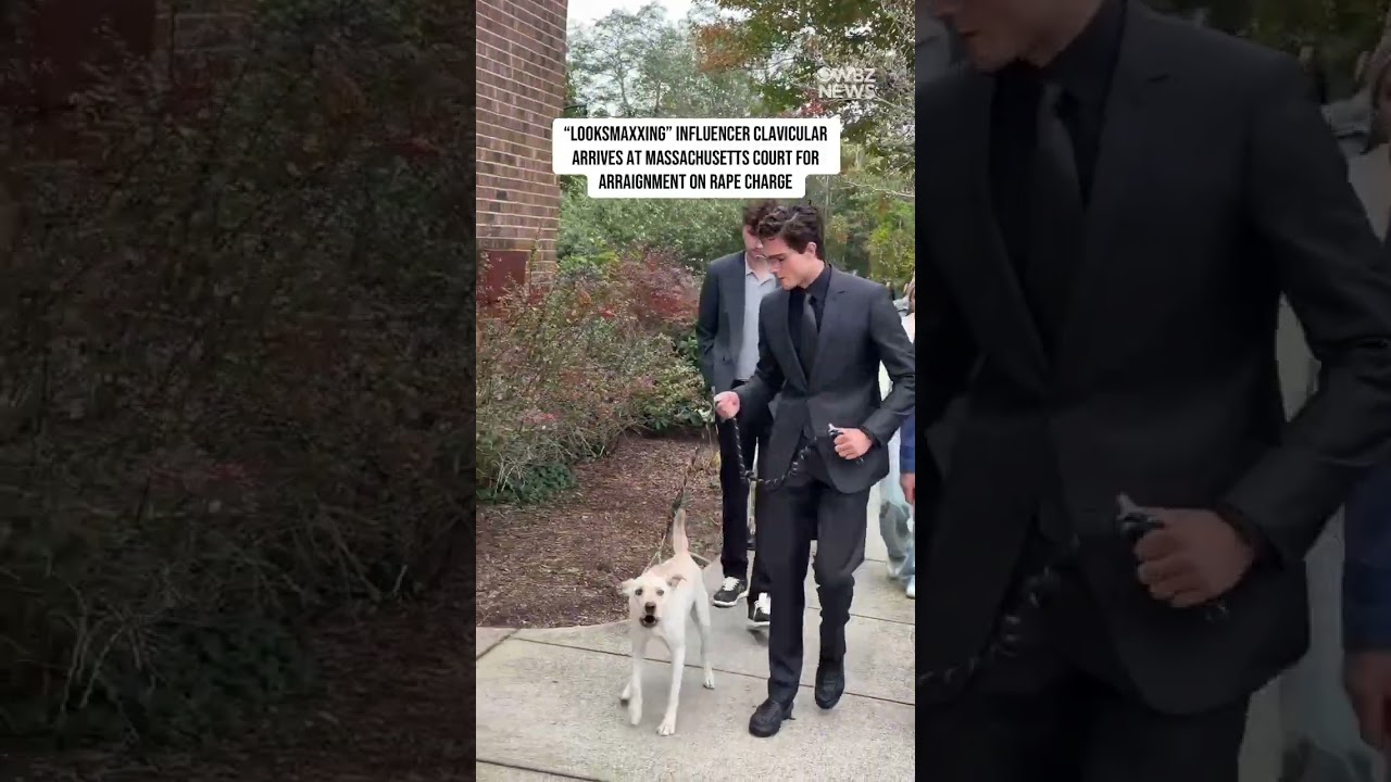 "Looksmaxxing" influencer Clavicular arrives at Massachusetts court for arraignment on rape charge