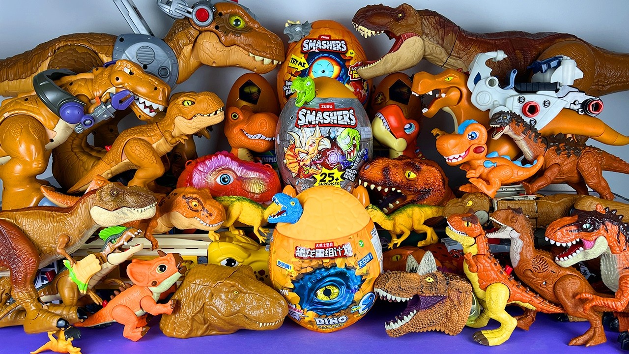 Jurassic World Unboxing Review Asmr Colorful Dinosaur T-rex D-rex Mosasaurus Triceratops ZURU Eggs