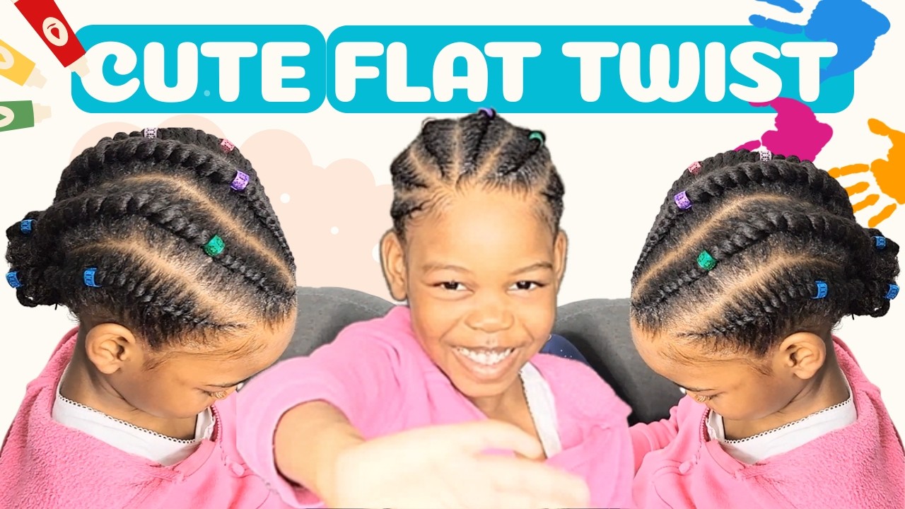 Easy Flat Twist Hairstyle for Kids | Cute Style on My Daughter 💕