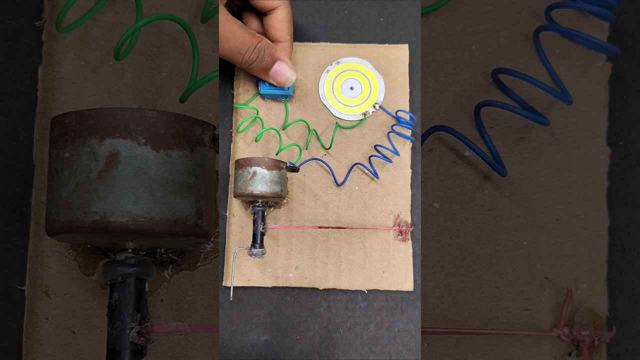 Rubber Band Generate Electricity ⚡ #dcmotor #generator #youtubeshorts