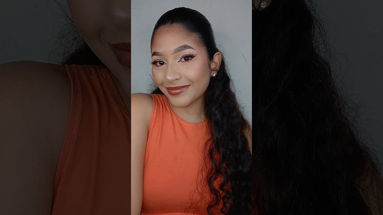 oque eu mudaria nessa make?👀🧡 #foryou #makeup #tutorial #maquiagem #viral