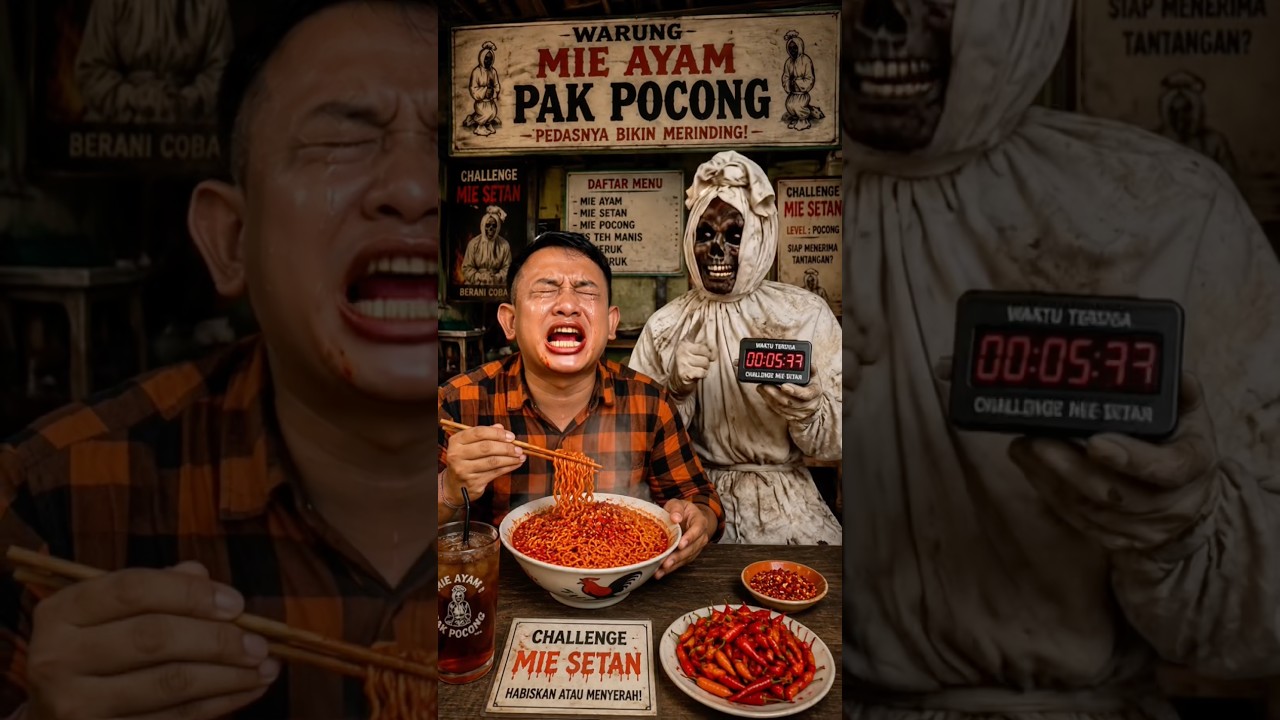 PEDESNYA BIKIN MERINDING!! #mukbang #food #horror #lucu