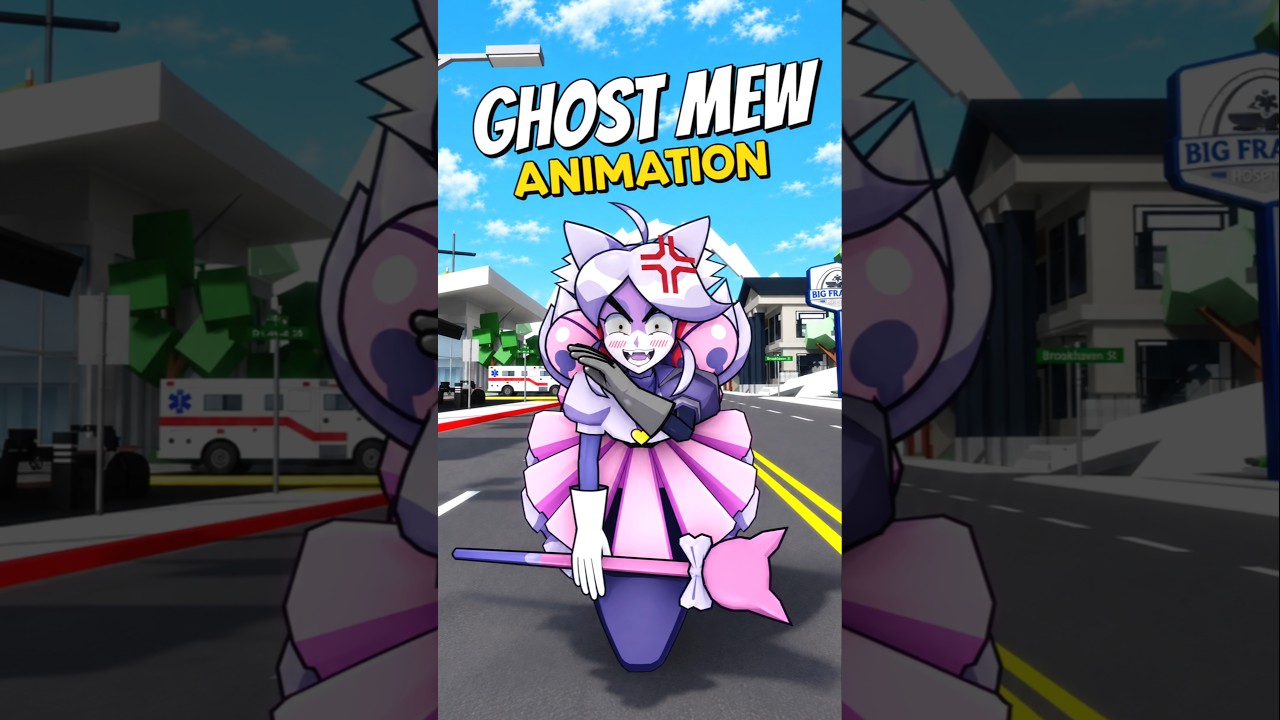 ANIMASI GHOST MEW MEW🌸 Di Brookhaven #roblox #brookhaven