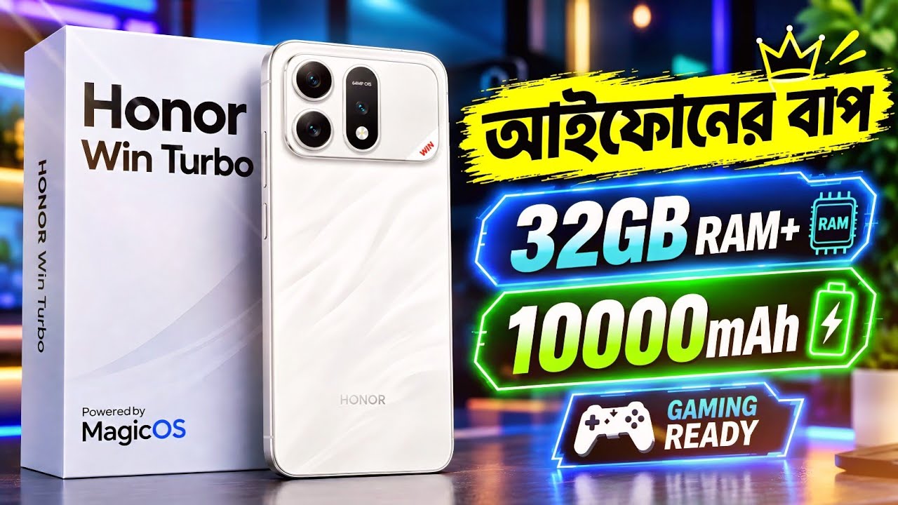 Honor Win Turbo - আইফোনের বাপ! 32GB RAM+ 10000mAh🔋& Gaming | Price? Review