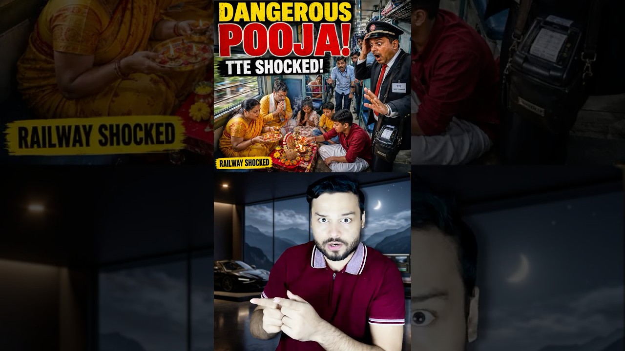 Family Does ‘DANGER Train Pooja’ Inside Moving Train? Let’s Know #shorts