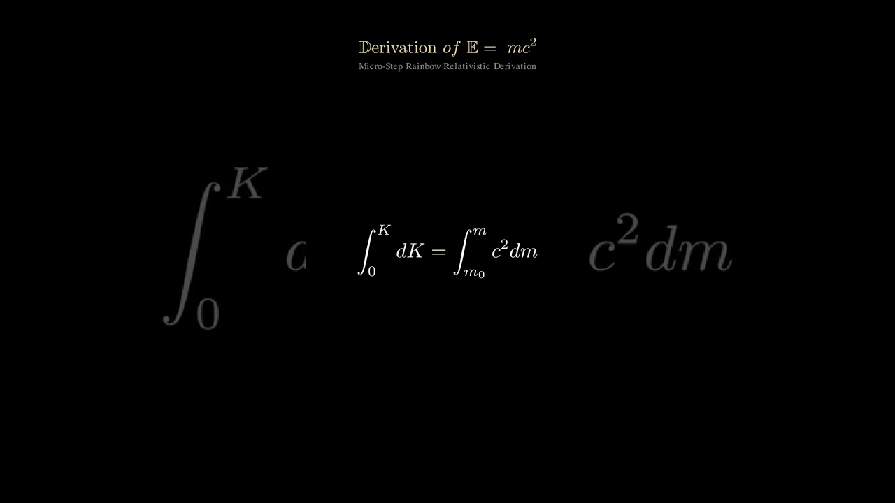 Derivation of E = mc² Step by Step | Relativistic Energy Explained | Math Visualization #derivatives