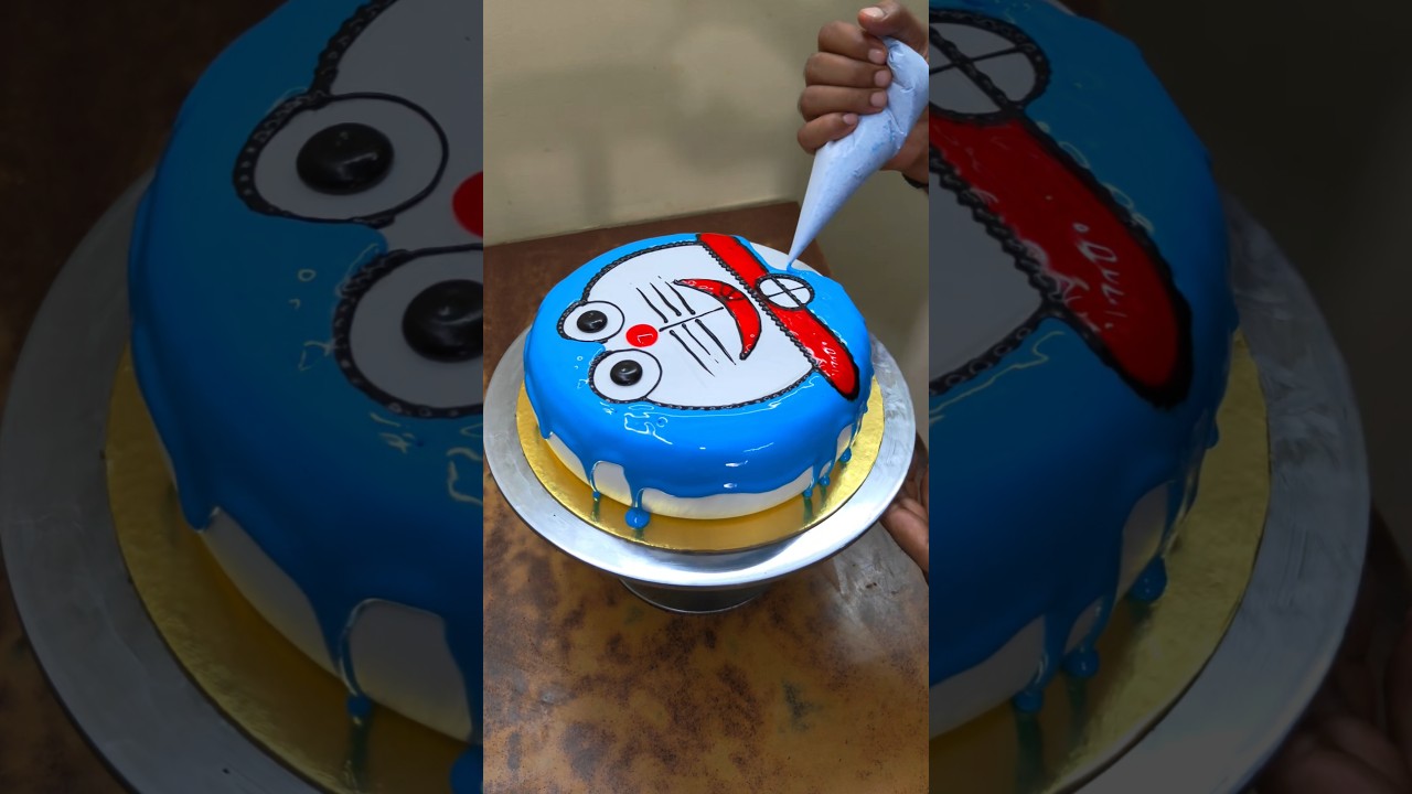 Doremon Cake Recipe #doremoncake #shorts #cakedecorating #cakedesign #cake