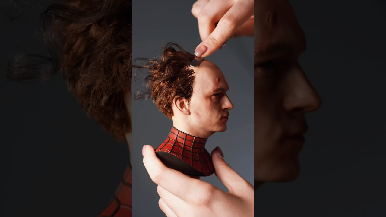@klubok.artt. 3D printed this amazing 1/3 scale bust Spider-man Brand New Day #tomhalland #spiderman