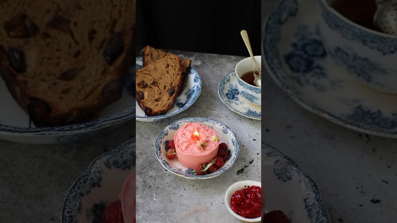 Take two of making butter candles with homemade raspberry butter 🧈 #food