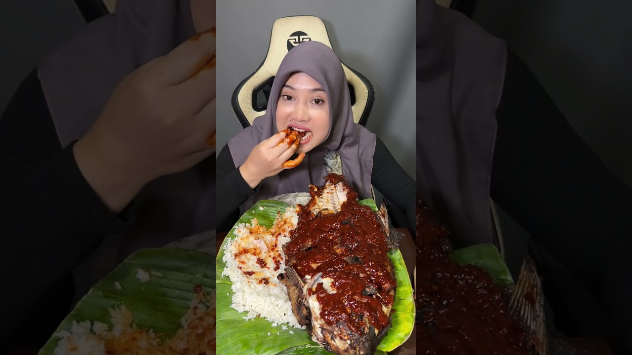 Kalau ikan sudah ketemu sambal yang cocok susah untuk berhenti makan 🤤🤤🤤 mukbang #khaliliz
