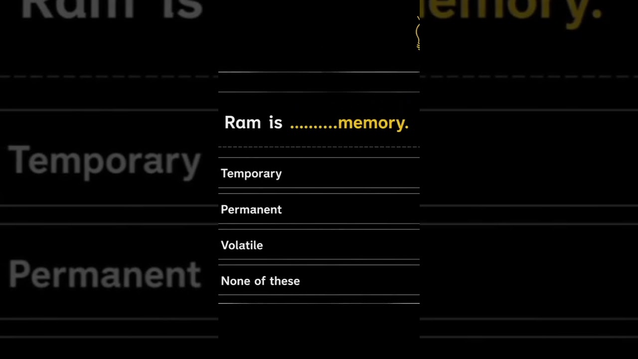 What type of memory is RAM #coding #ram