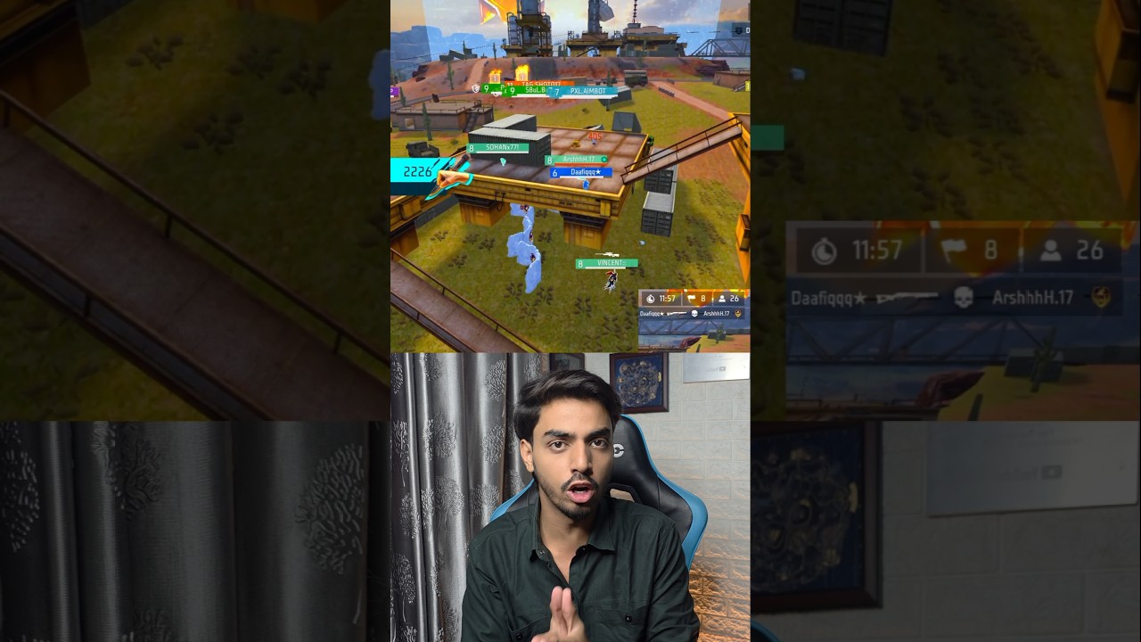 DAAFIQ FF COMEBACK💀- 1 VS 4 CLUTCH | BEST CLUTCH IN FREE FIRE ESPORTS🔥 #shorts #freefire #viral