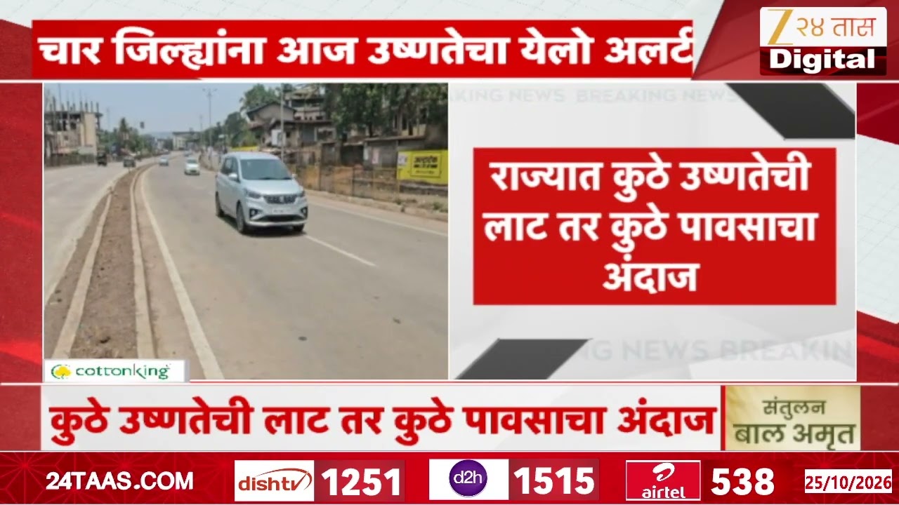 IMD Heatwave Alert | महाराष्ट्रातील 4 जिल्ह्यांना उष्णतेचा अलर्ट! | Zee24Taas