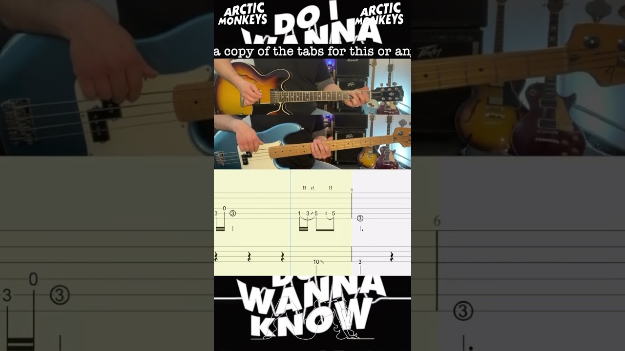 Do I Wanna Know? - Arctic Monkeys - Guitar & Bass Lesson - Demonstration - Rolling Tab