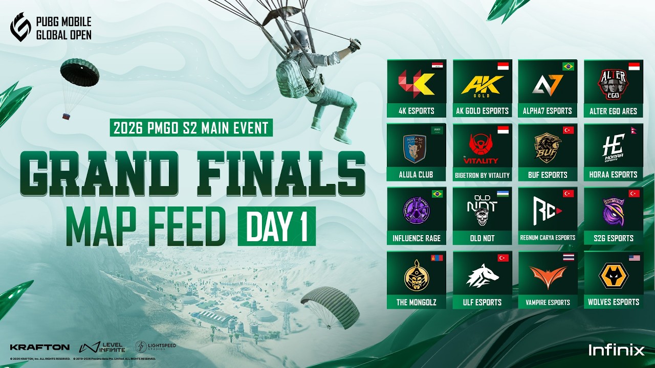 [MAP] 2026 PMGO S2 Main Event | Grand Finals Day 1 | PUBG MOBILE GLOBAL OPEN Season 2