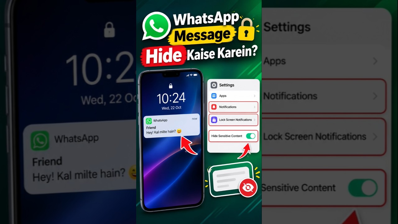 🔥WhatsApp Message Hide Karne Ki Secret Setting 😱 | Ab Koi Private Message Nahi Dekh Payega! 🤫#Shorts