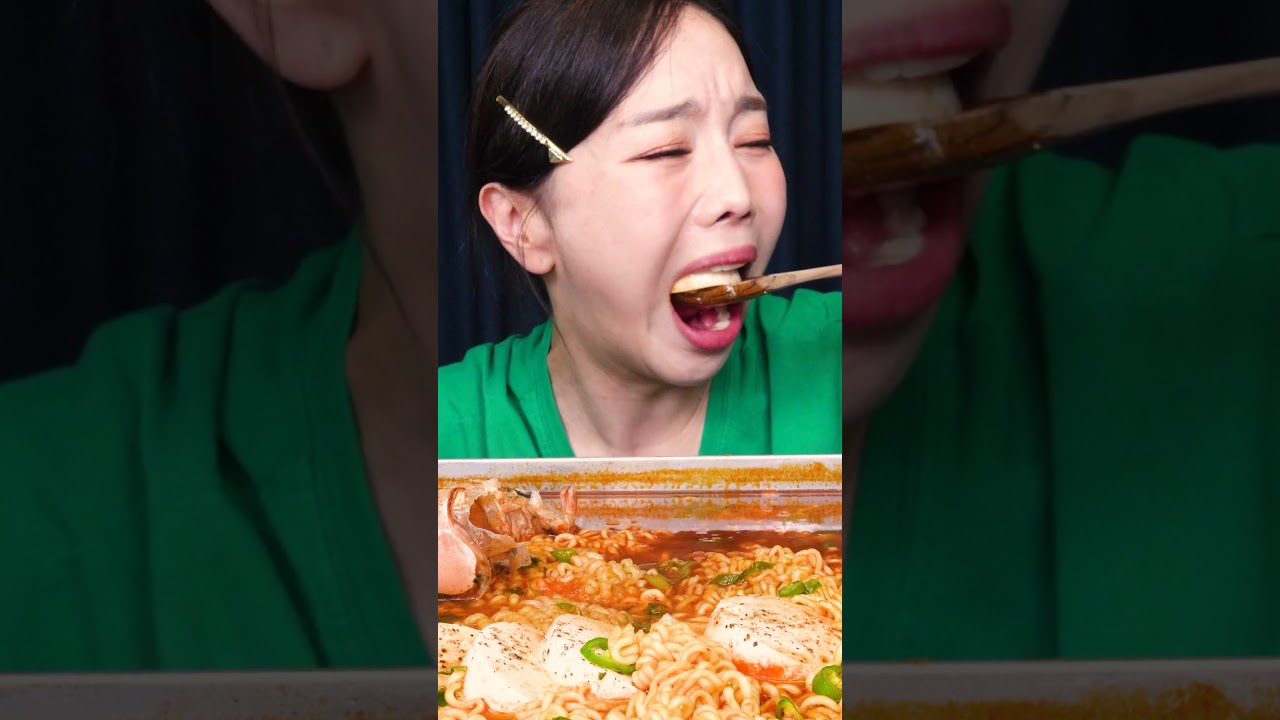 킹타이거 새우라면 🦐 Giant King Tiger Shrimp Ramyun Mukbang ASMR Sssoyoung