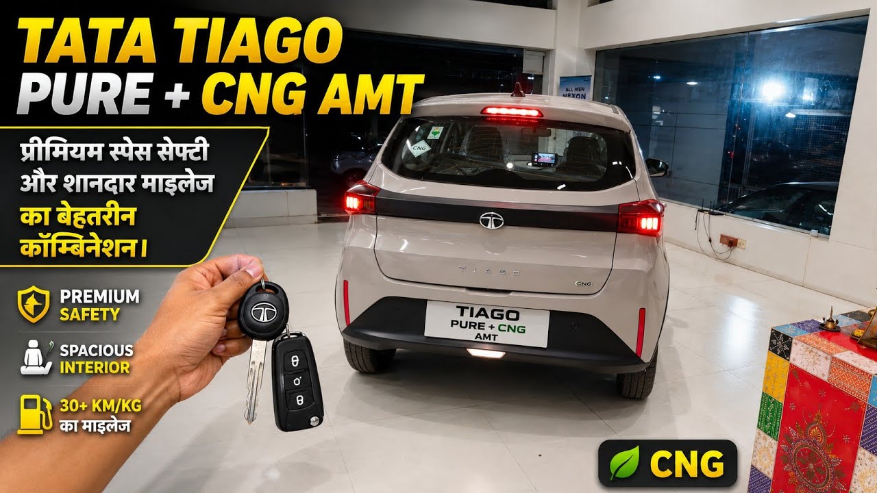 Tata Tiago Pure+ CNG AMT 2026 🔥 Best Automatic CNG Car Under ₹7 Lakh