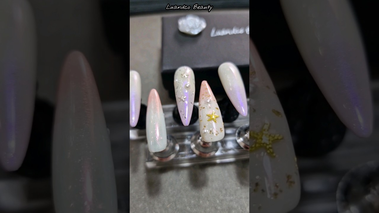 "Summer star" nuestras uñas press on del verano 💜🧡 #nailart #pressonnails #uñasentendencia #nails