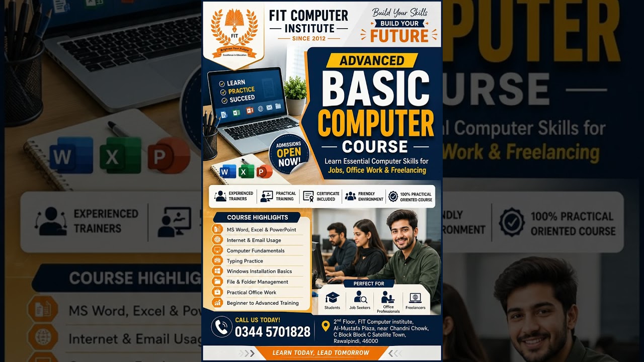 Advanced Basic Computer Course In Rawalpindi And Islamabad