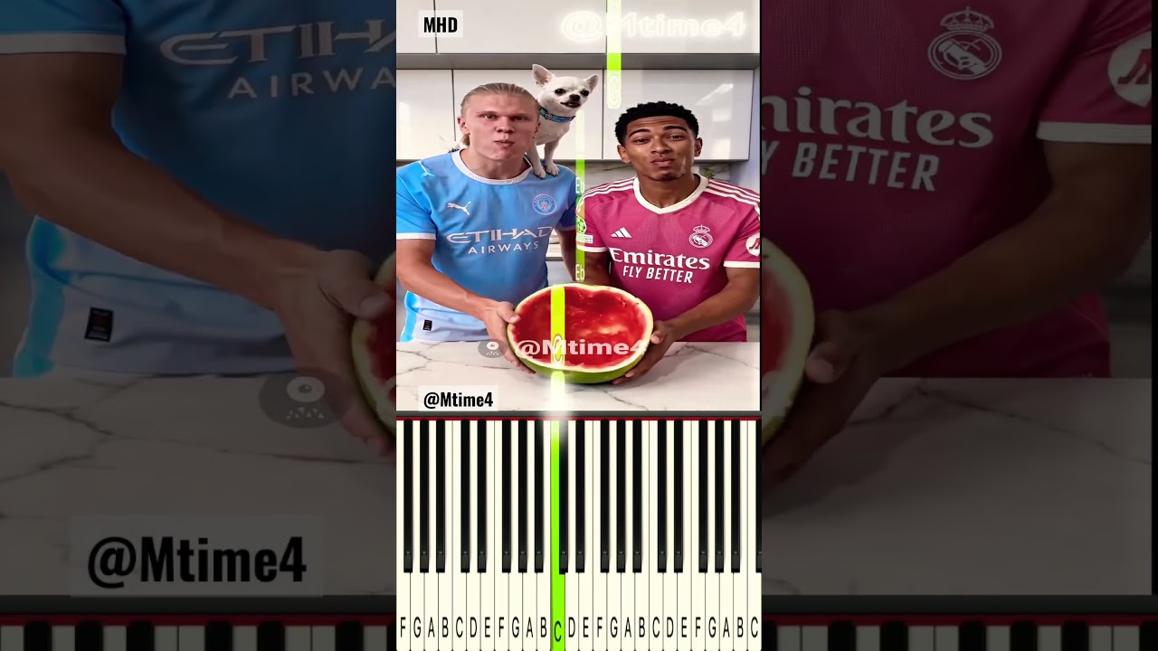 Haaland and Bellingham Had a Very Serious Watermelon Plan 😭🍉 - Piano #parody #football #haaland