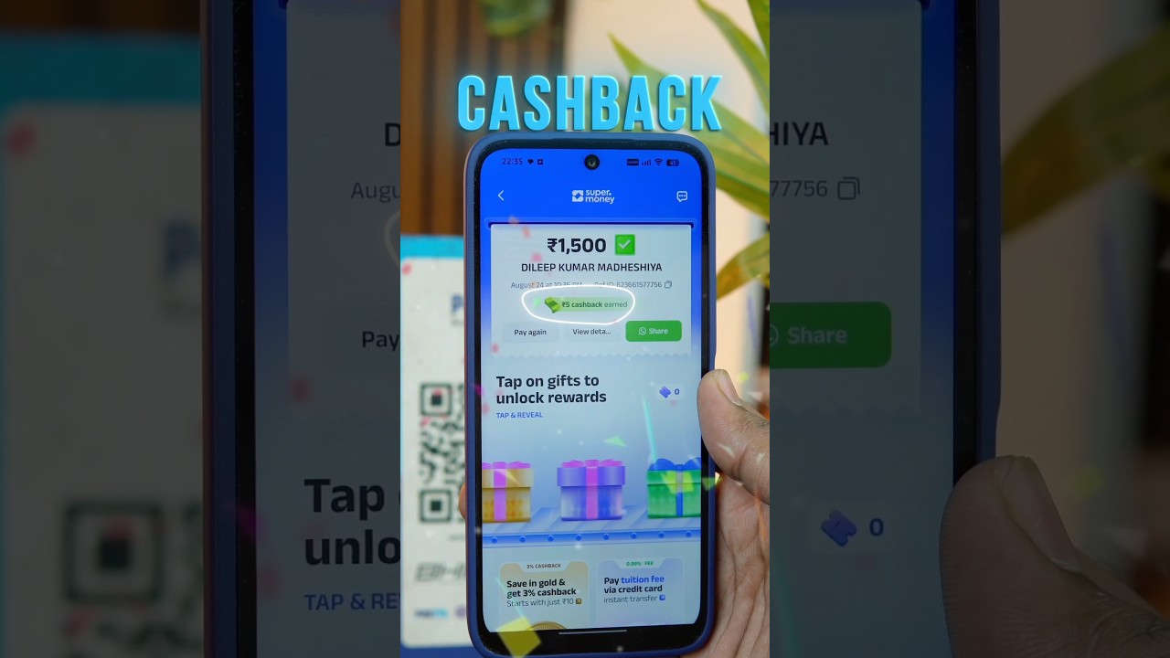 UPI Payment Karo Aur Up To 5% Cashback Kamao! 💸 | super.money🔥 #supermoney #cashback #upi #reels