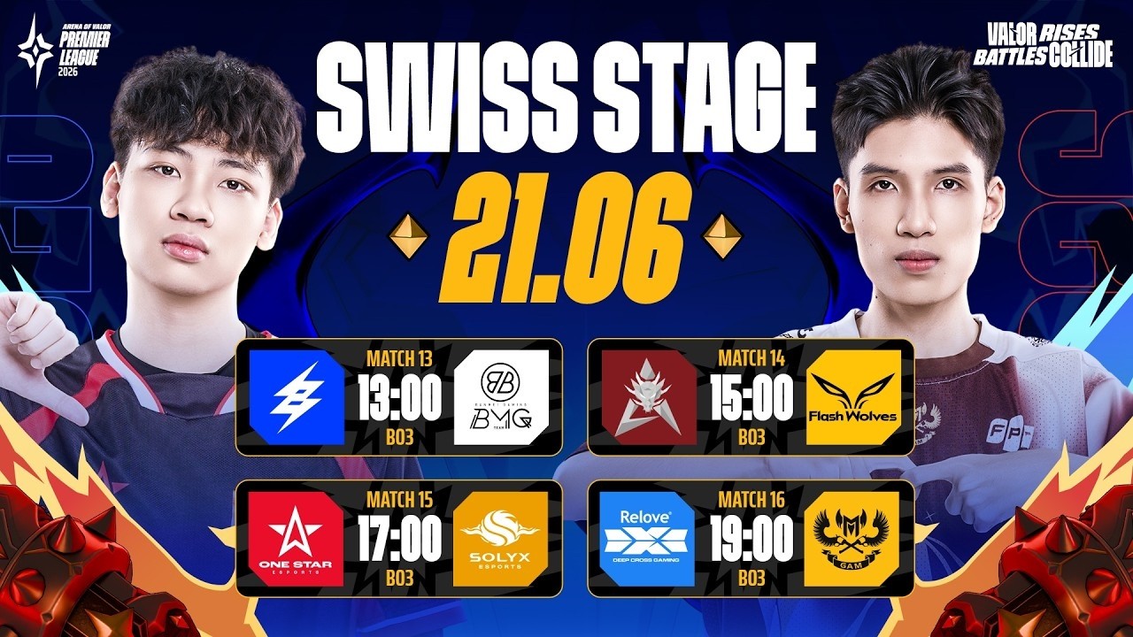 🔴 TRỰC TIẾP: BURIRAM UNITED ESPORTS vs GAM ESPORTS | SWISS STAGE - APL 2026 (NGÀY 21/06)