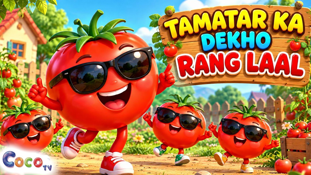 Tamatar Ka Rang Laal | टमाटर का रंग लाल | Hindi Nursery Rhyme for Kids | Coco TV Rhymes