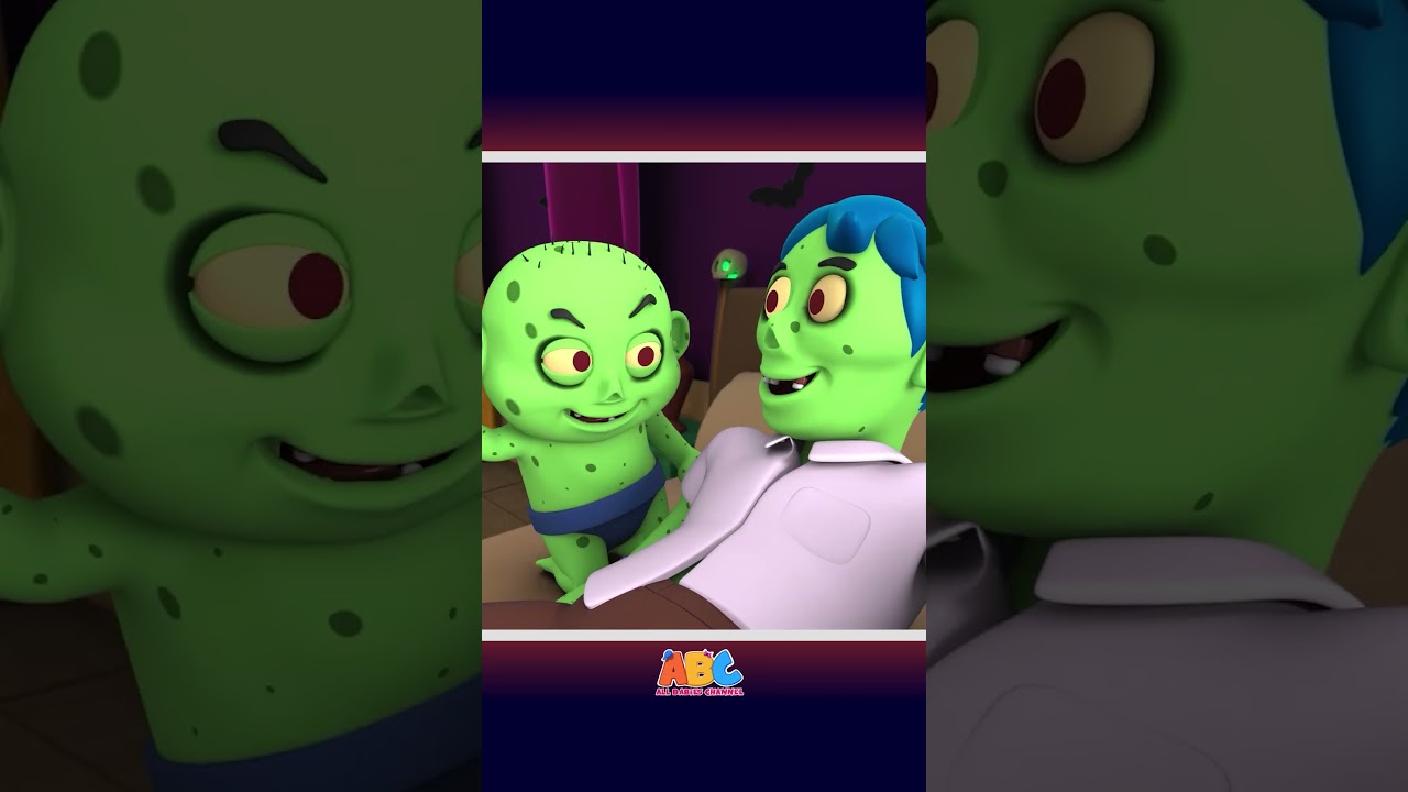 🧟‍♂️ 7 Funny Zombies In The Bed! 🛏️ #shorts #halloween #kidssongs