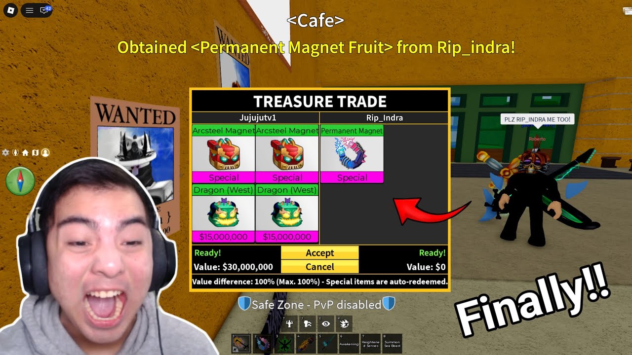 FINALLY.. I Got PERMANENT MAGNET FRUIT in Blox Fruits..! ☠️