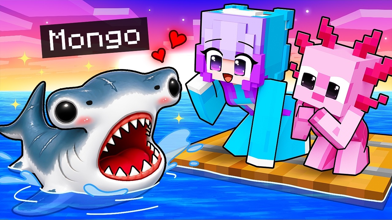 I Pretended to be BABY Hammerhead Shark on a One RAFT!