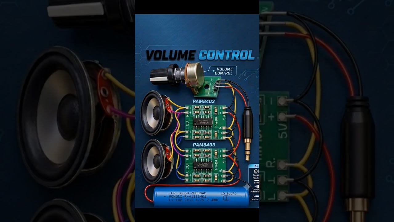 Dual PAM8403 Stereo Amplifier Setup#technology #automobile #PAM8403