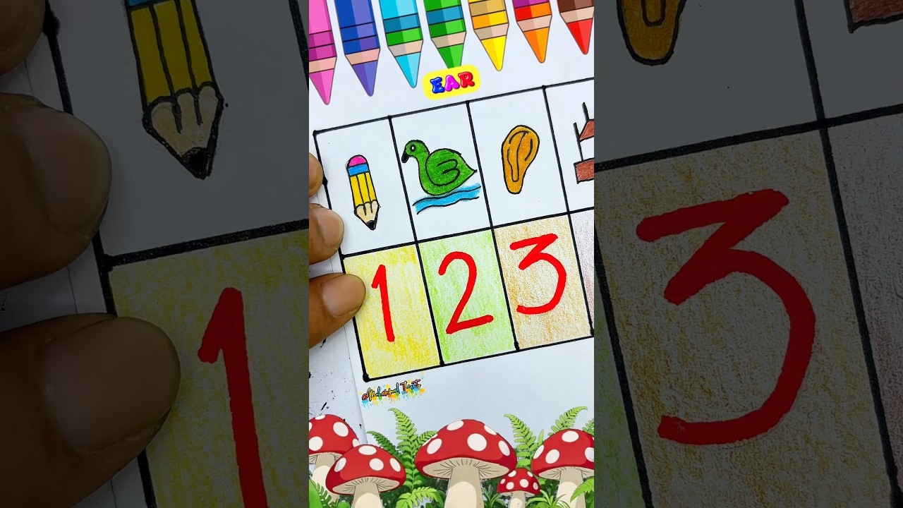 Learn Numbers 1 to 10 with Fun Drawings! ✨🔢 #shorts # #kidslearning # #preschool #learning