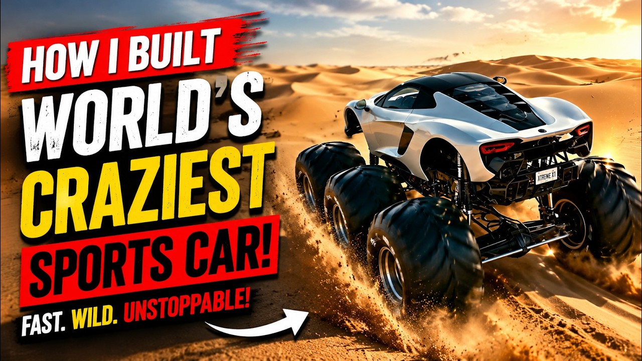 How I Built the WORLD’S CRAZIEST Sports Car With MONSTER TRUCK Wheels! 😱🏎️🔥