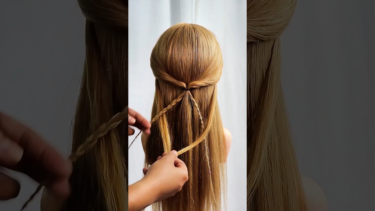 Simple Easy Hairstyle for Girls 💗 #braids #beauty #hair #viral #hairstyles
